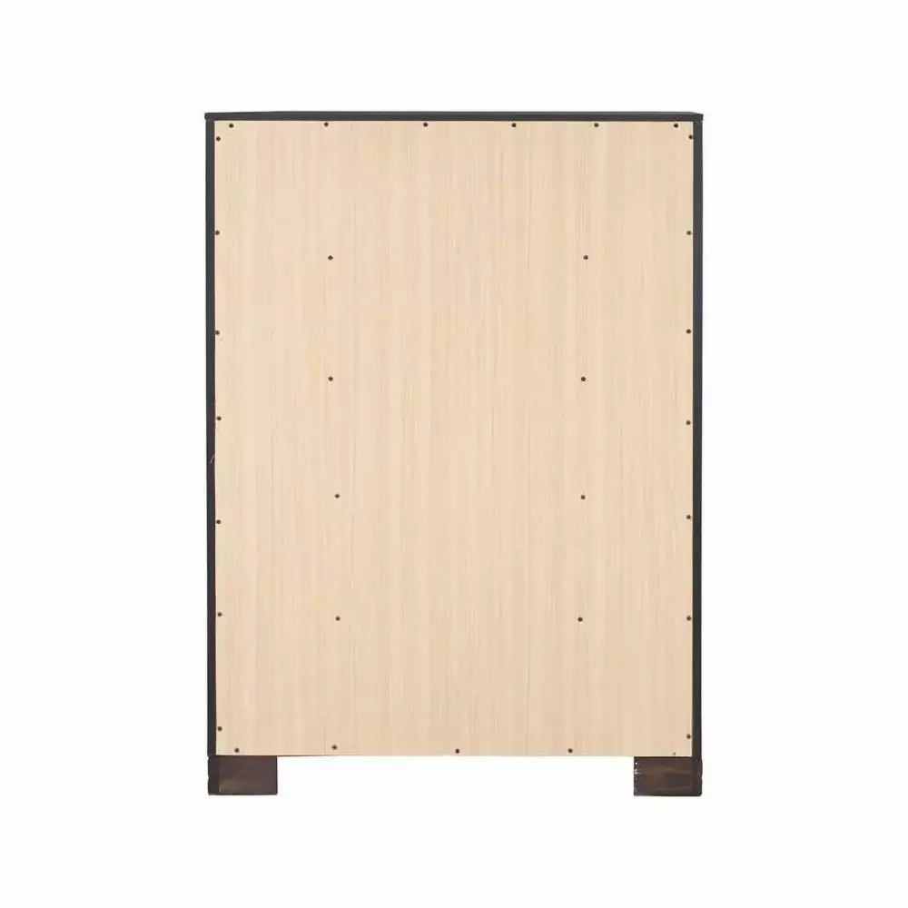 Maklaine Contemporary 5-Drawer Kids Wood Chest in Espresso Brown