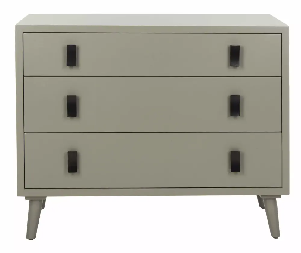 SAFAVIEH Blaize Solid Timeless 3-Drawer Chest Dresser Dark Grey Black Finish