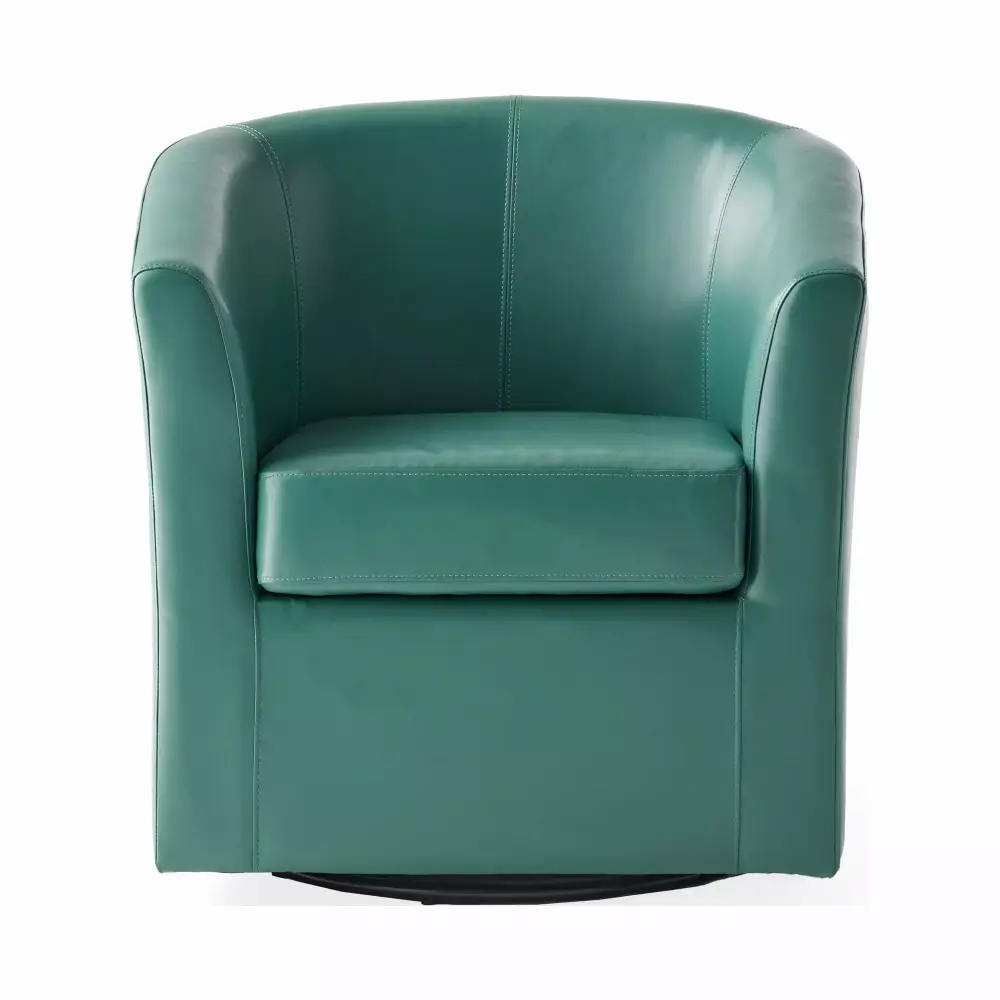 GDF Studio Jackson Contemporary Faux Leather Swivel Club Chair in Turquoise