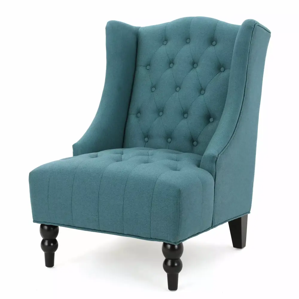 GDF Studio Alonso Contemporary Upholstered Wingback Club Chair in Dark Teal