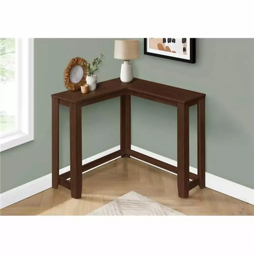 36 Inch Cherry Corner Console Accent Table for Living Room