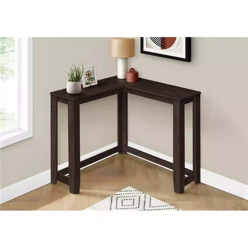36 Inch Espresso Console Corner Accent Table for Living Room