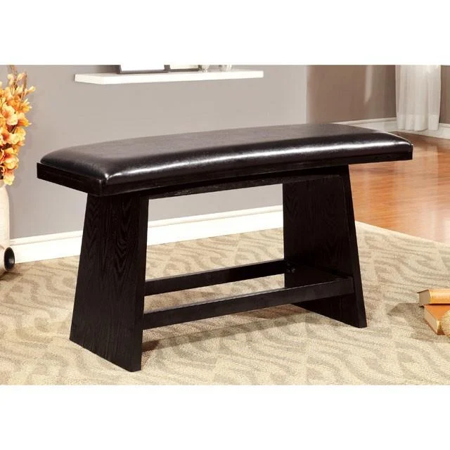 HURLEY Black Counter Height Bench for Kitchen or Dining