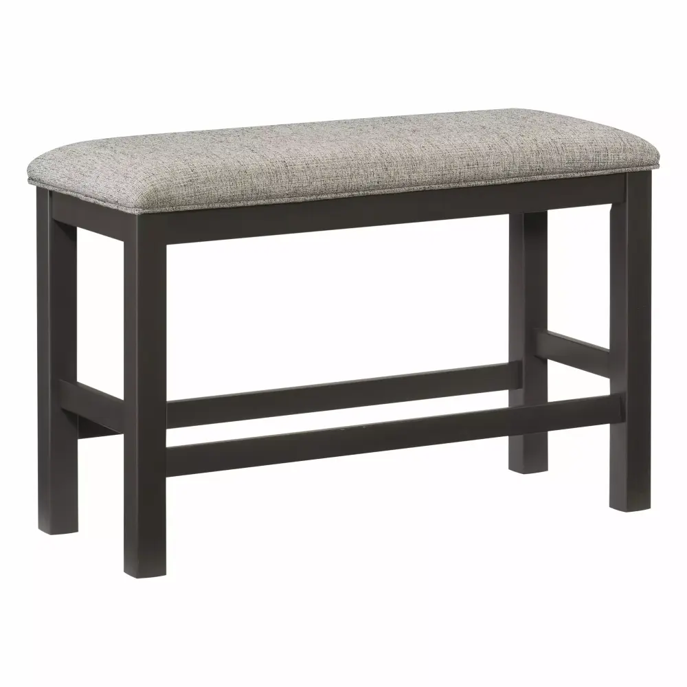 Lexiconhome Elias Upholstered Dining Bench in Gray for Counter Height
