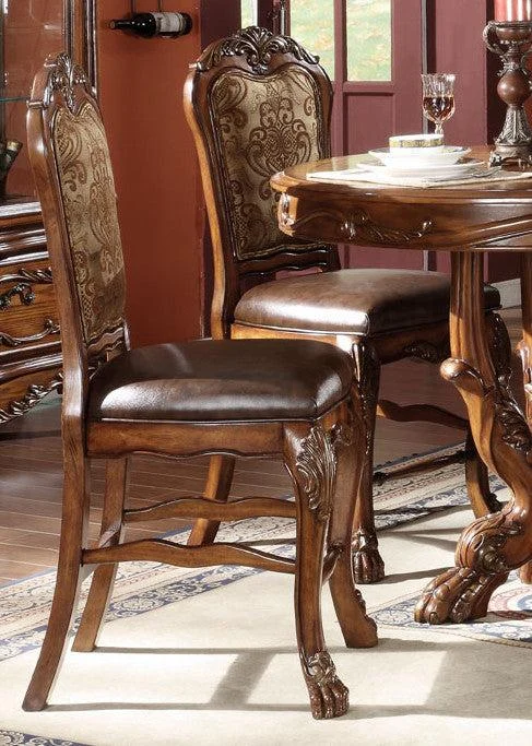 Acme Dresden Counter Height Dining Chairs Set of 2 in Brown Cherry Oak