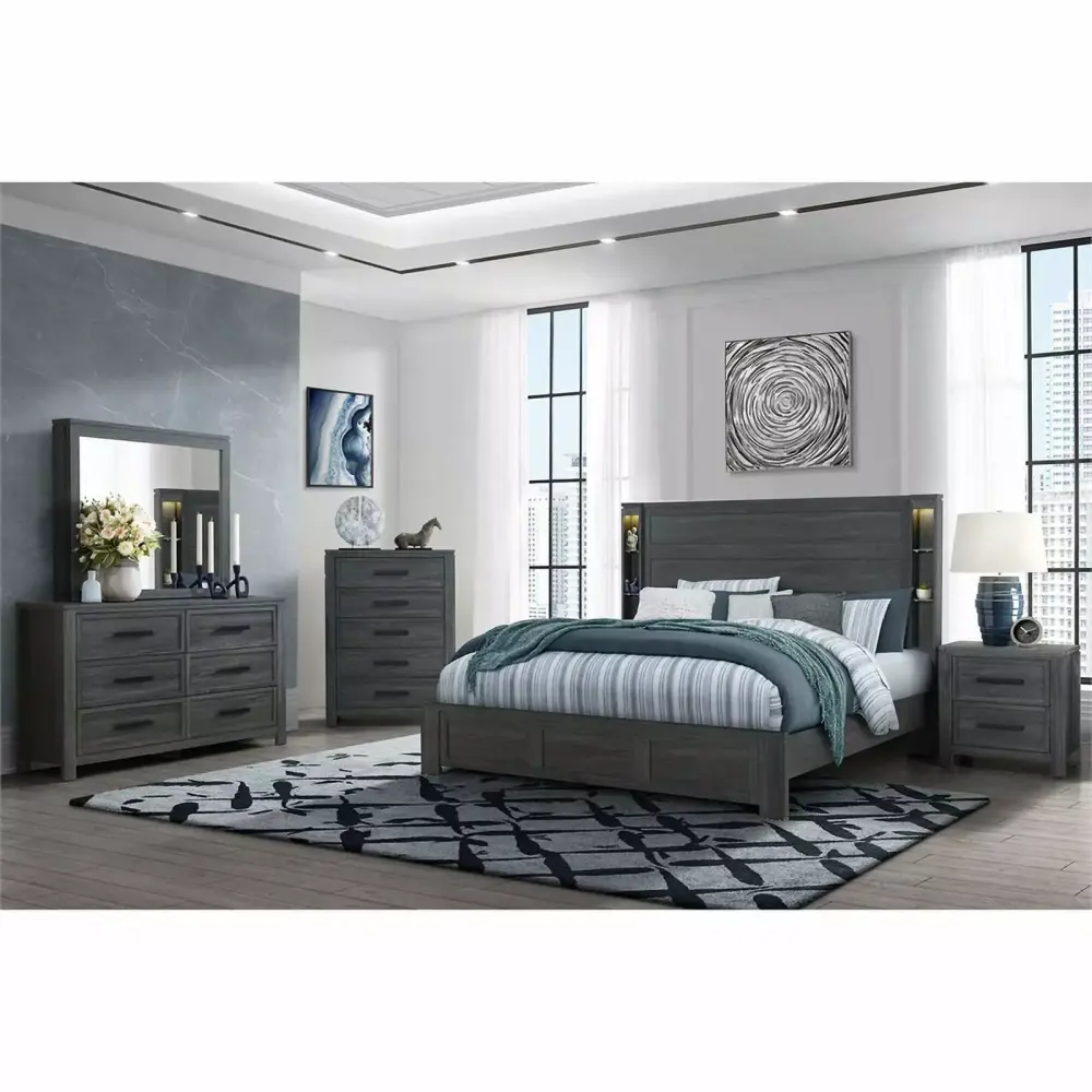 Global Furniture USA Cypress Dark Gray Wood Queen Bedroom Set