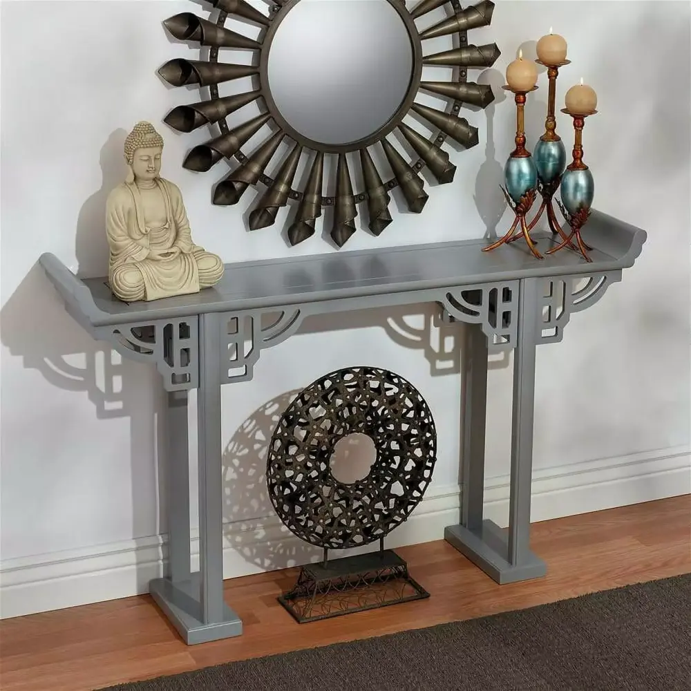 Design Toscano Forbidden City Asian Console Table in Grey
