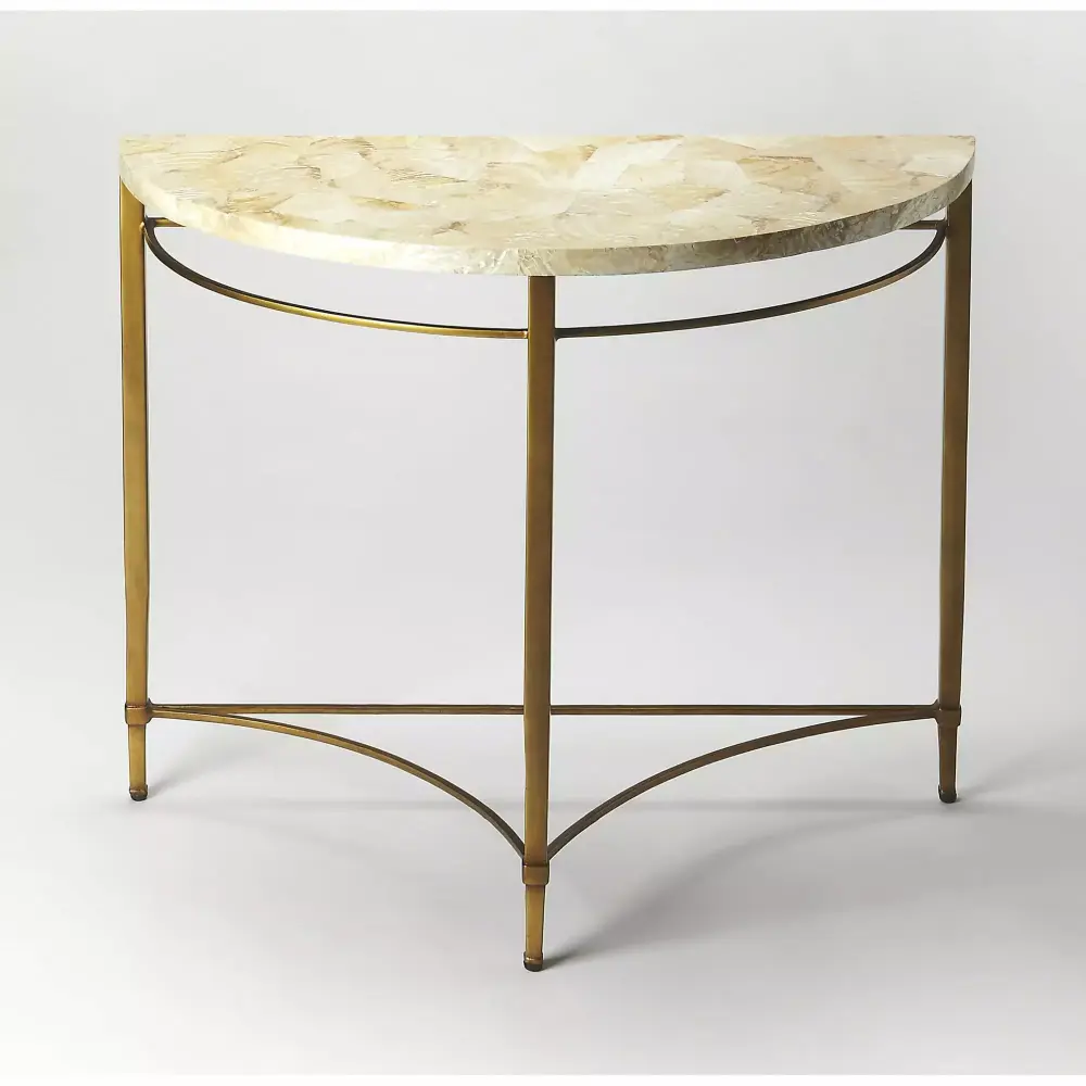 Butler Marlena Shell Demilune Console Table Half Moon Entryway Table
