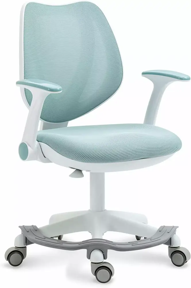 Kids Desk Chair with Armrest and Footrest Adjustable Height Ergonomic Mesh Chair