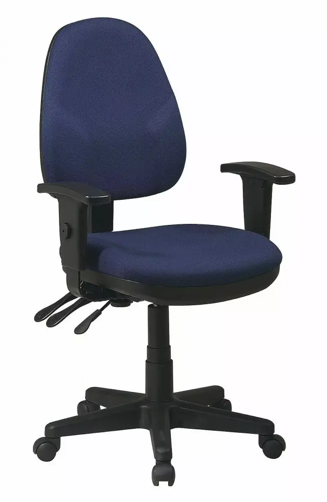 Office Star Navy Fabric Desk Chair with 15-20 Seat Height Adjustment