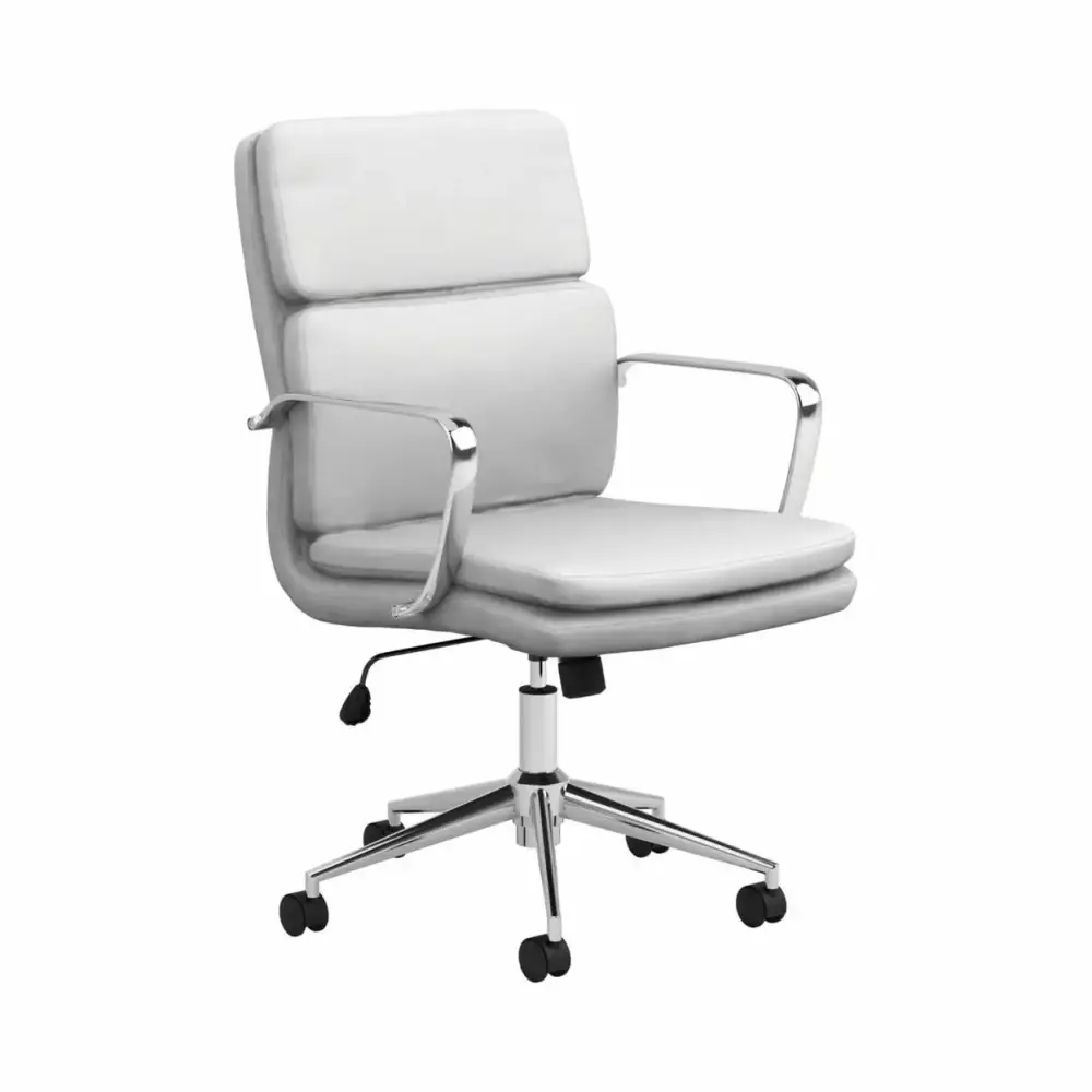 Ximena Standard Back Upholstered Office Chair in White