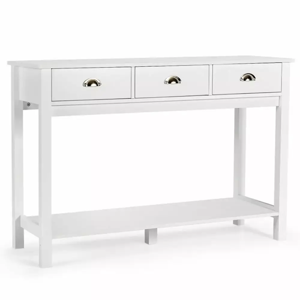Kadyn Modern Tall Console Desk Table with 3 Drawers for Entryway