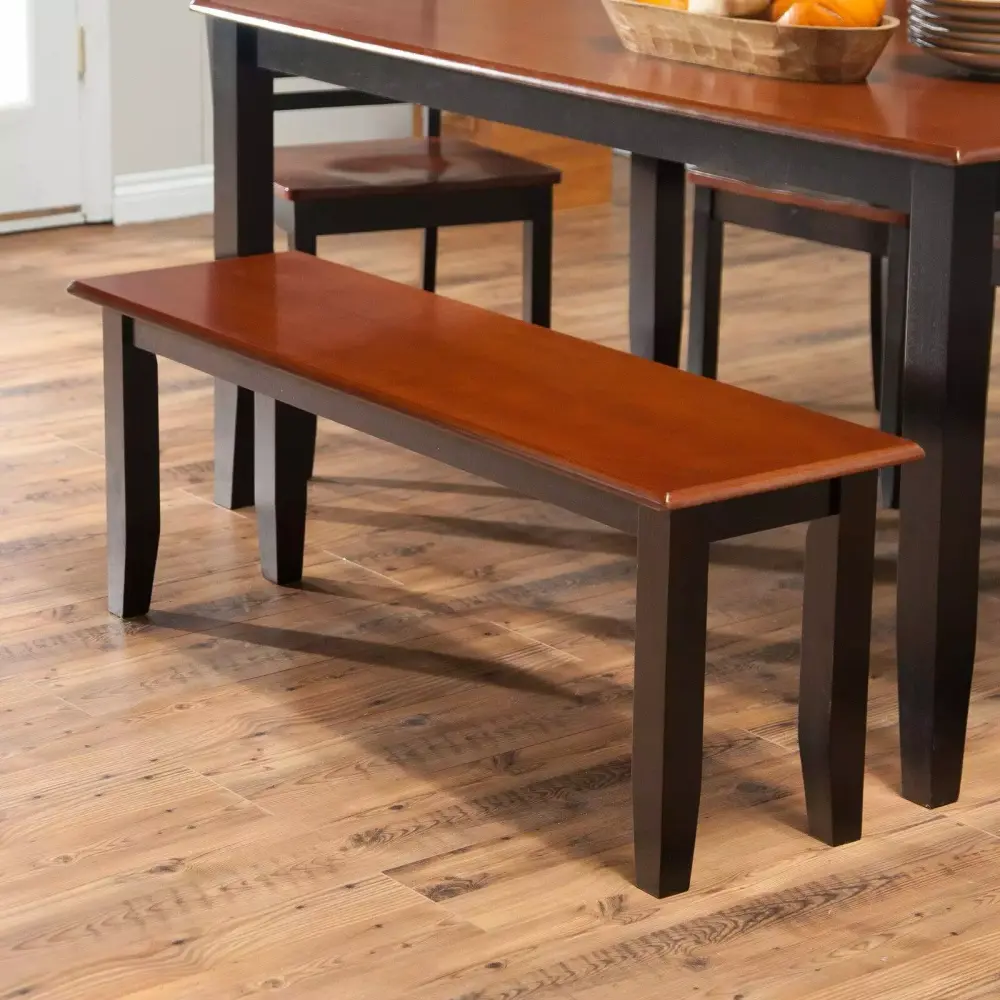 Boraam Bloomington Dining Bench in Black and Cherry Finish