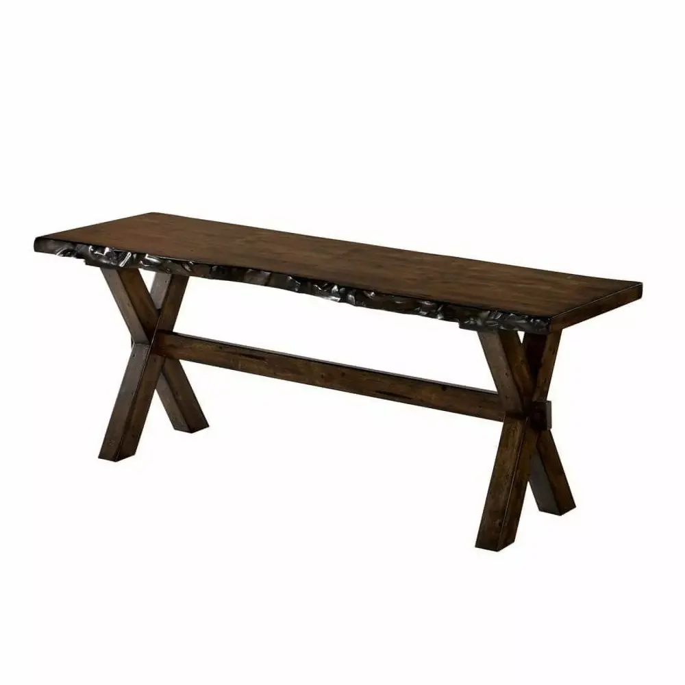 Furniture of America Terra Rustic Wood Dining Bench in Walnut - Sturdy and Stylish for Any Dining Room