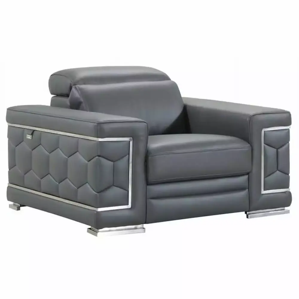 HomeRoots 329591 Dark Gray Sturdy Chair 29-38 x 47 x 41 in - Durable Office or Dining Chair