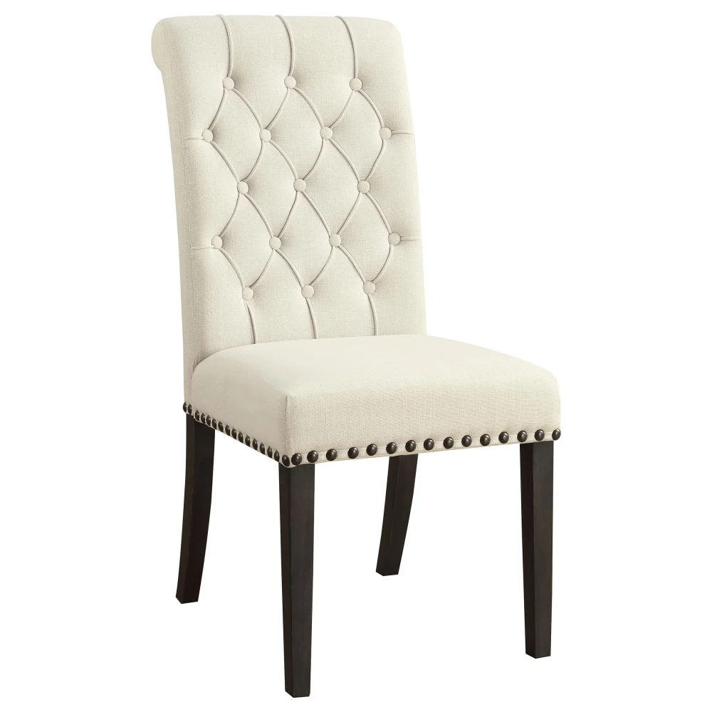 Alana Upholstered Side Chairs Beige and Smokey Black Set of 2 Dining Chairs