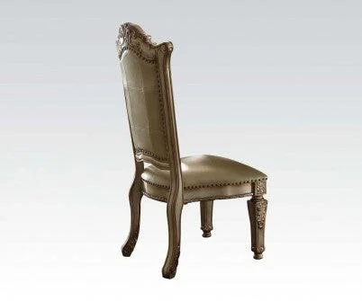 Acme Vendome Side Chair Set of 2 in Gold Patina 63003 - Dining Room Furniture