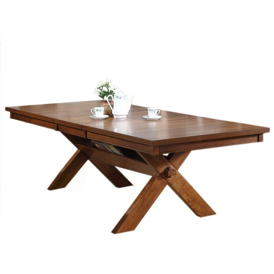 Acme Apollo Trestle Base Rectangular Dining Table in Walnut - Elegant Wooden Dining Table