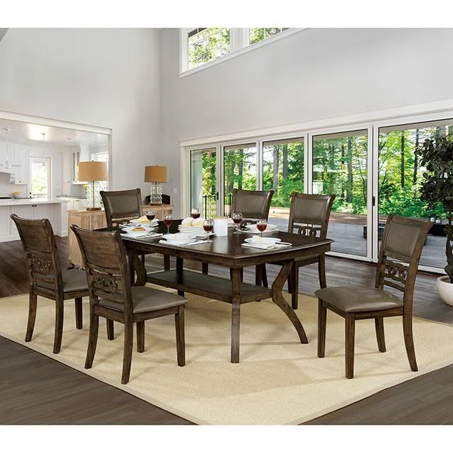 Holly Satin Walnut Dining Table Rustic Kitchen Furniture