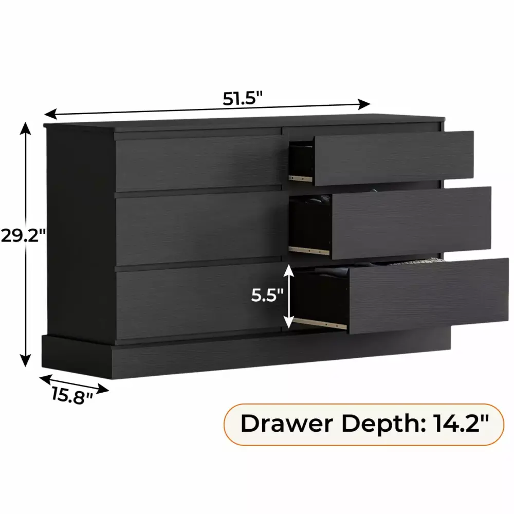 Dallas Gatherion 8-Drawer Double Dresser for Bedroom - Dark Chocolate Color Dresser with Spacious Storage