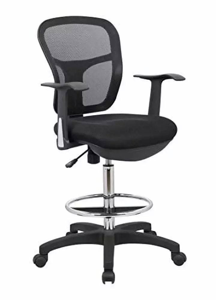 OFFICE FACTOR Black Mesh Drafting Clerk Stool Office Chair