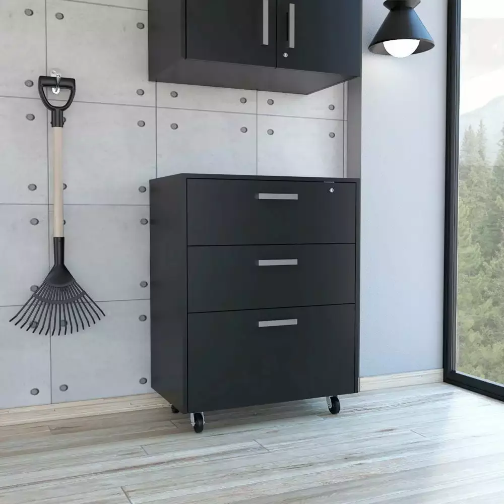 Medford 3-Drawer Cabinet Black