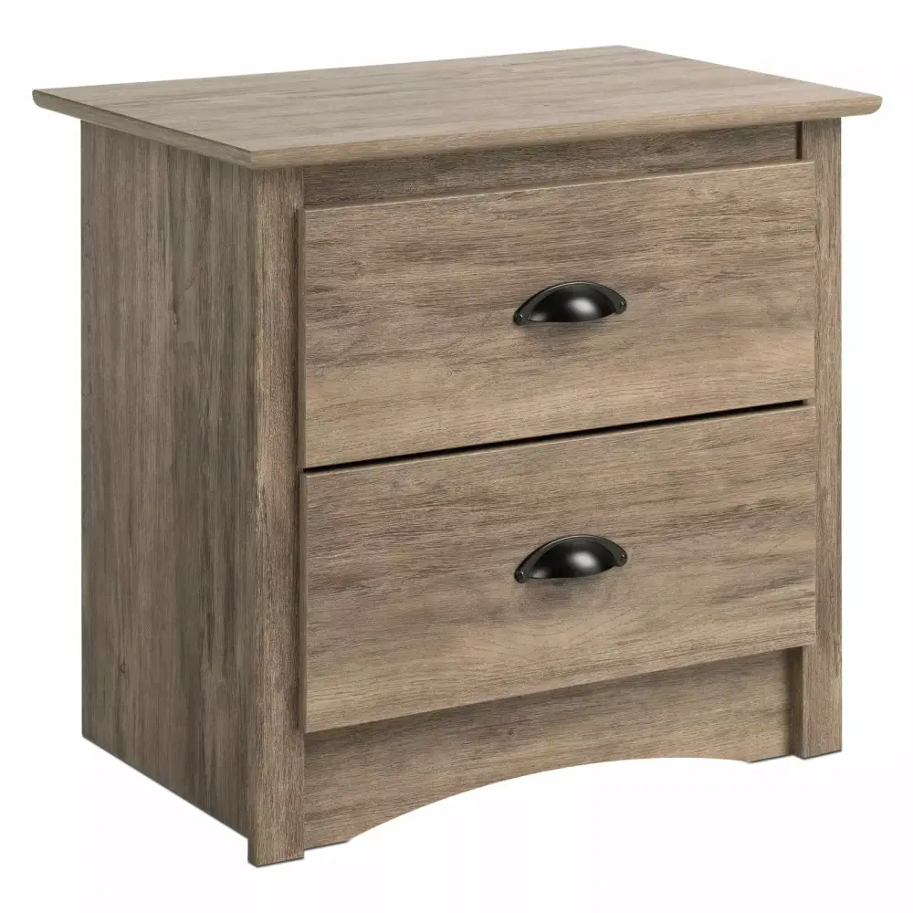 Prepac Salt Spring Coastal Bedroom Night Stand 2 Drawer Drifted Gray