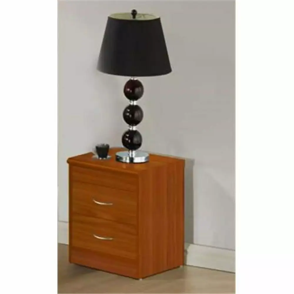 2 Drawer Night Stand Bedside Table with Storage for Bedroom Living Room