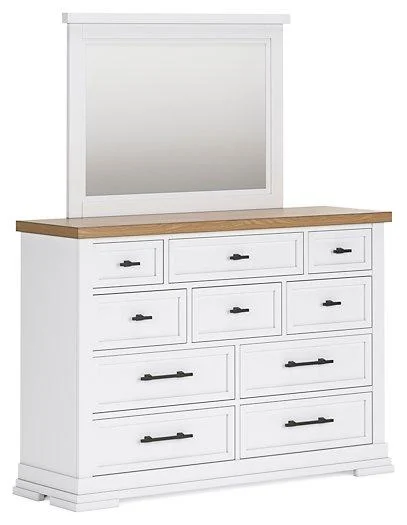 Ashbryn Dresser and Mirror Set - Complete Bedroom Storage Solution with Mirror