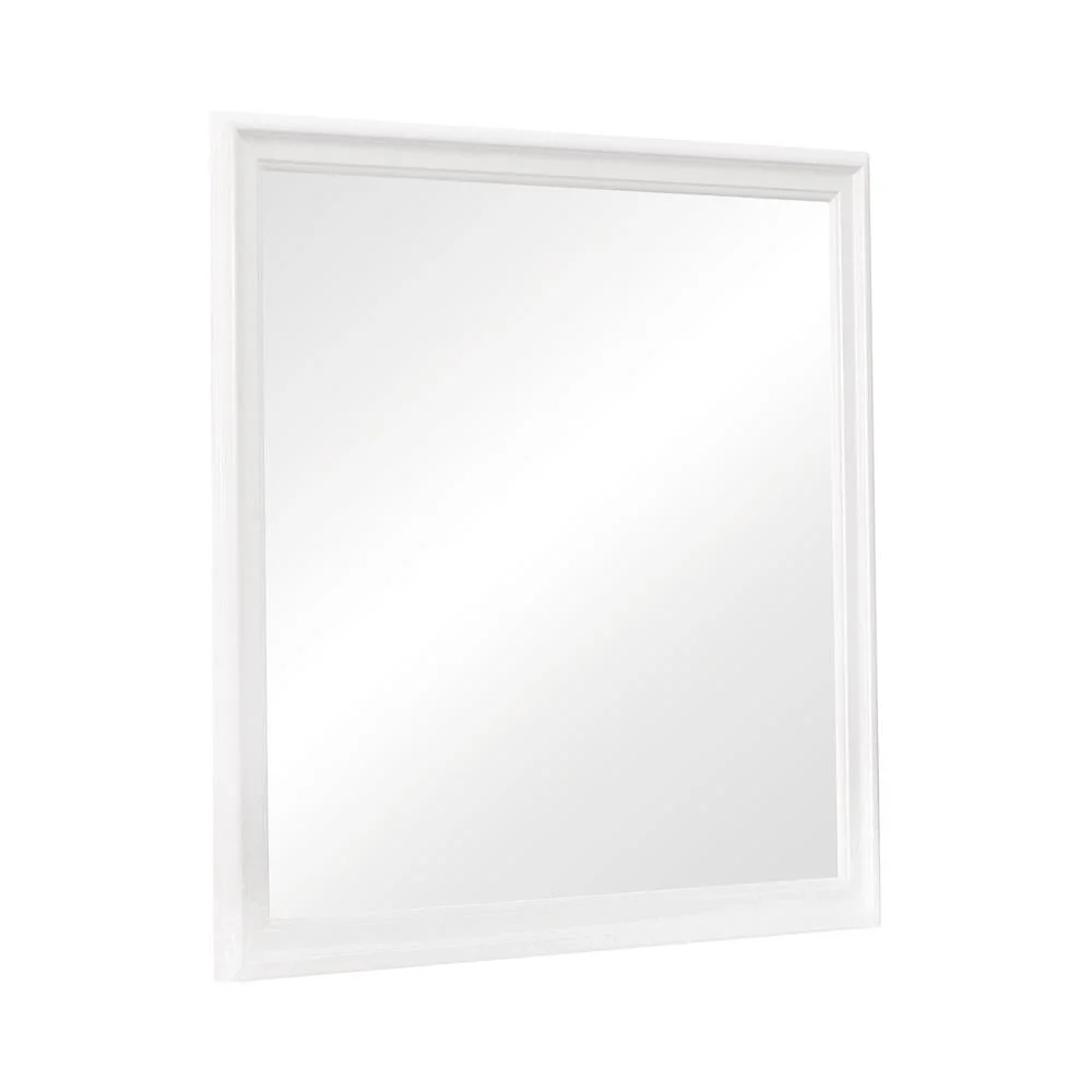 Louis Philippe Beveled Edge Square Dresser Mirror - White