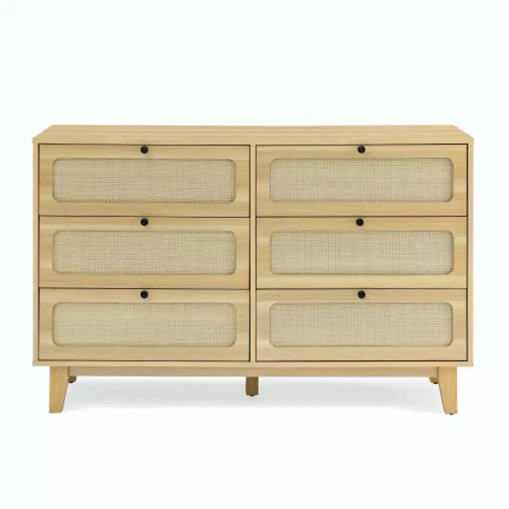 Wooden Antique Dresser 6-Drawer TV Cabinet for Bedroom Living Room Storage