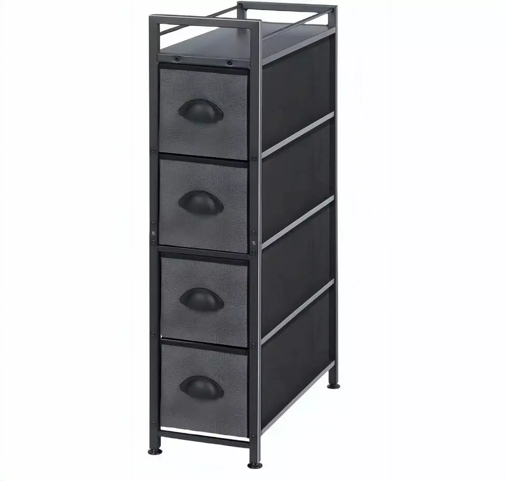 Narrow Dresser Tower 4 Drawers Vertical Storage for Bedroom Laundry Closet