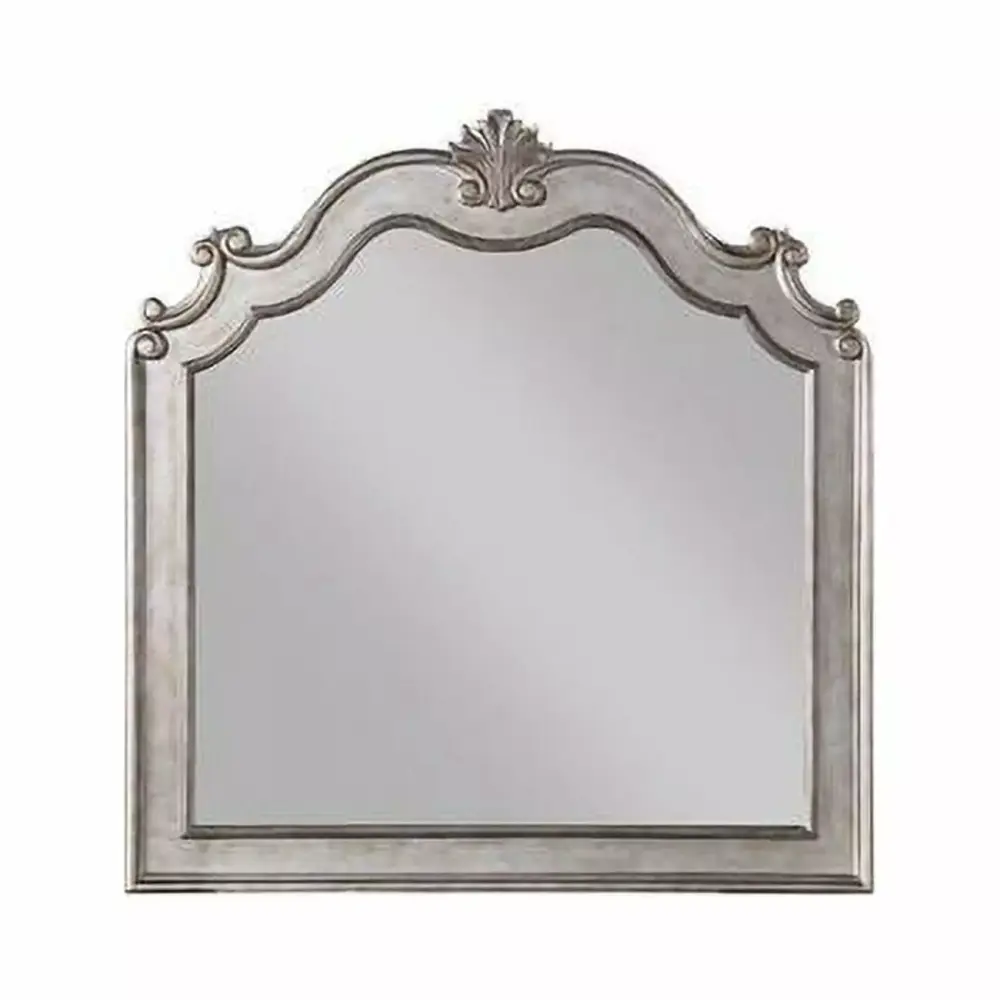 45 in Antique Champagne Dresser Mirror Mounts to Dresser with Frame