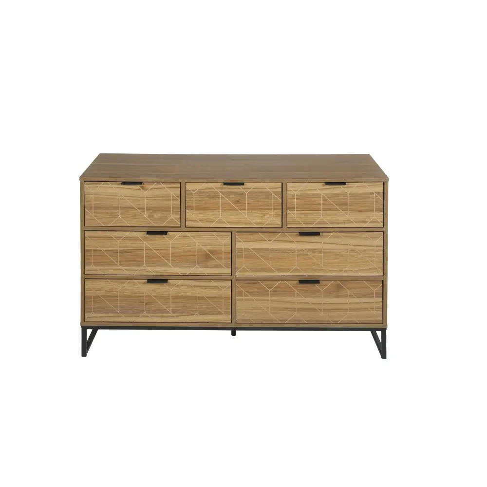Modern 7 Drawer Dresser Wood Cabinet Spacious Storage for Bedroom Living Room