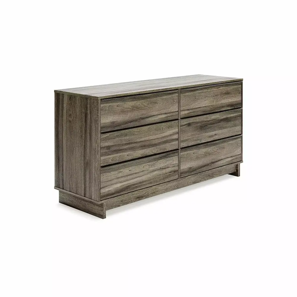 Ashley Casual Shallifer 6 Drawer Dresser in Brown Finish