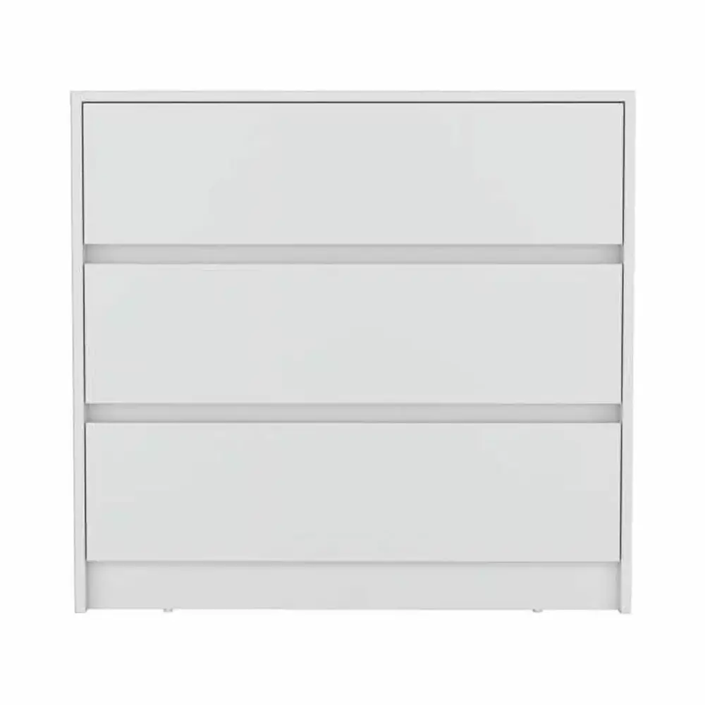 HomeRoots 33 Inch Three Drawer Dresser White - Simple and Functional Bedroom Storage