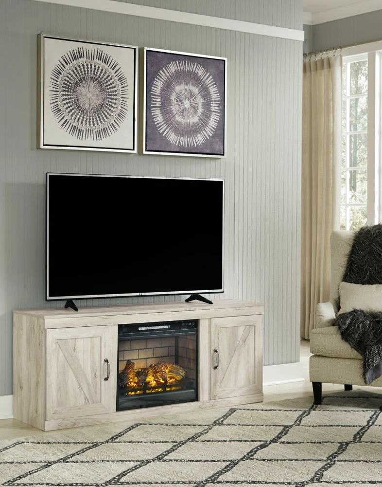 Bellaby TV Stand with Electric Fireplace Modern Entertainment Center