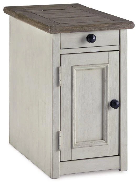 Bolanburg Chairside End Table with USB Ports and Outlets - Modern Charging Station Side Table