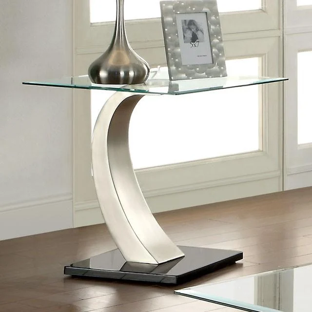 ROXO Satin Plated Black End Table Side Table for Living Room