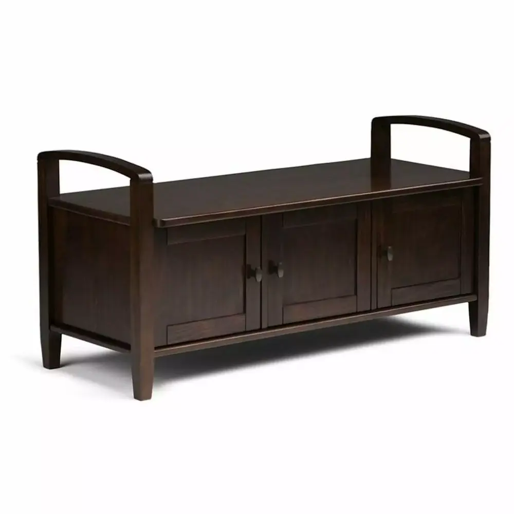 Atlin Designs 22 Wood Entryway Bench in Tobacco Brown Stain