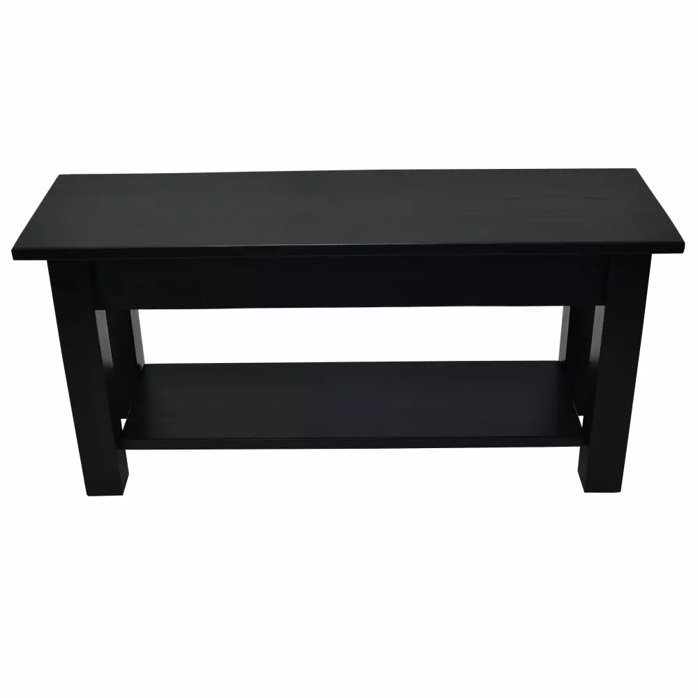 Black Bench with Shelf 42 Inch