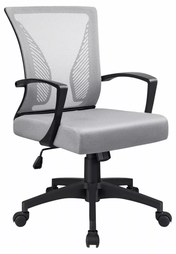 Jadona Home Office Desk Chair Task Back Mesh Office Chair Ergonomic Swivel Lumbar Support Desk Computer Chair Gray