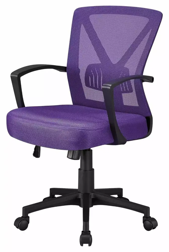 Drevy Office Chair Purple Ergonomic Desk Chair Back Mesh Swivel Computer Chair with Armrests Lumbar Support