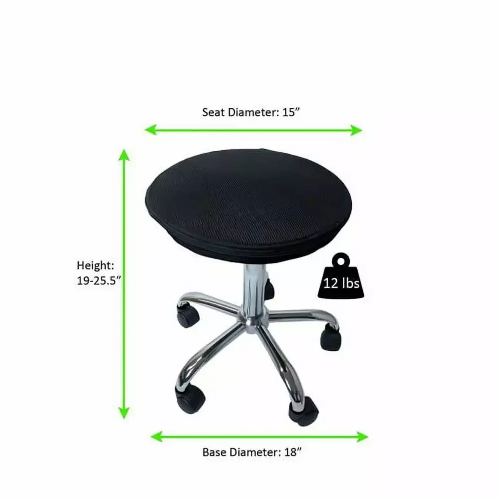 HomeRoots 397755 Black Chrome Active Sitting Rolling Balance Desk Chair