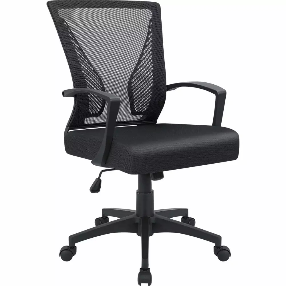 Office Chair Back Swivel Lumbar Support Desk Chair Computer Ergonomic Mesh Chair Black