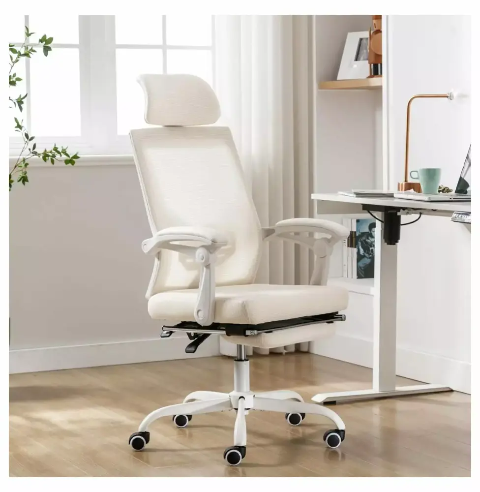 Superwum Mesh Ergonomic Office Chair with Footrest and Adjustable Backrest