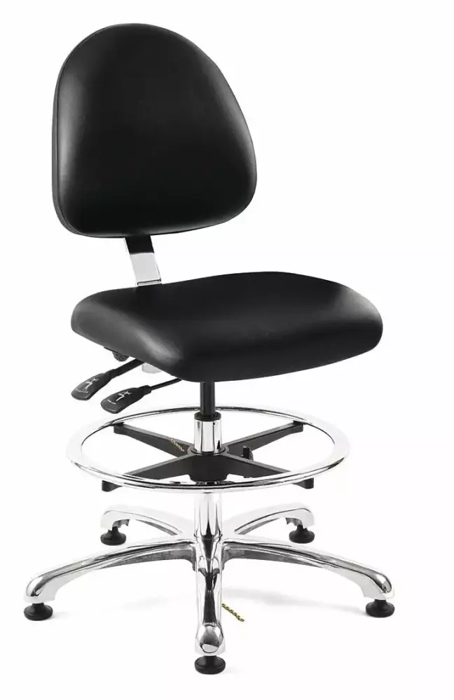 Bevco Ergonomic ESD Task Chair in Black Vinyl 9351M-E-BKV - Anti-Static Office Seating