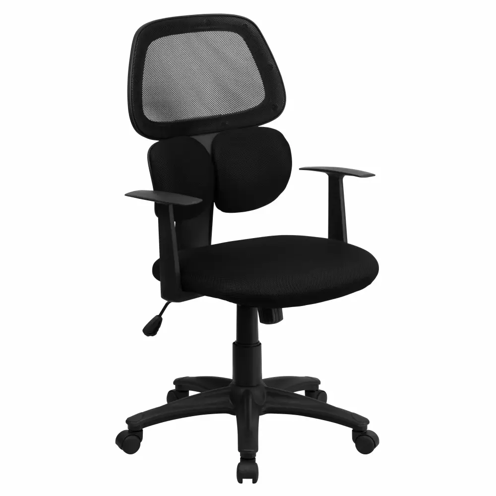 A Line Furniture Black Mesh Ventilated Executive Swivel Office Chair for Breathable Comfort