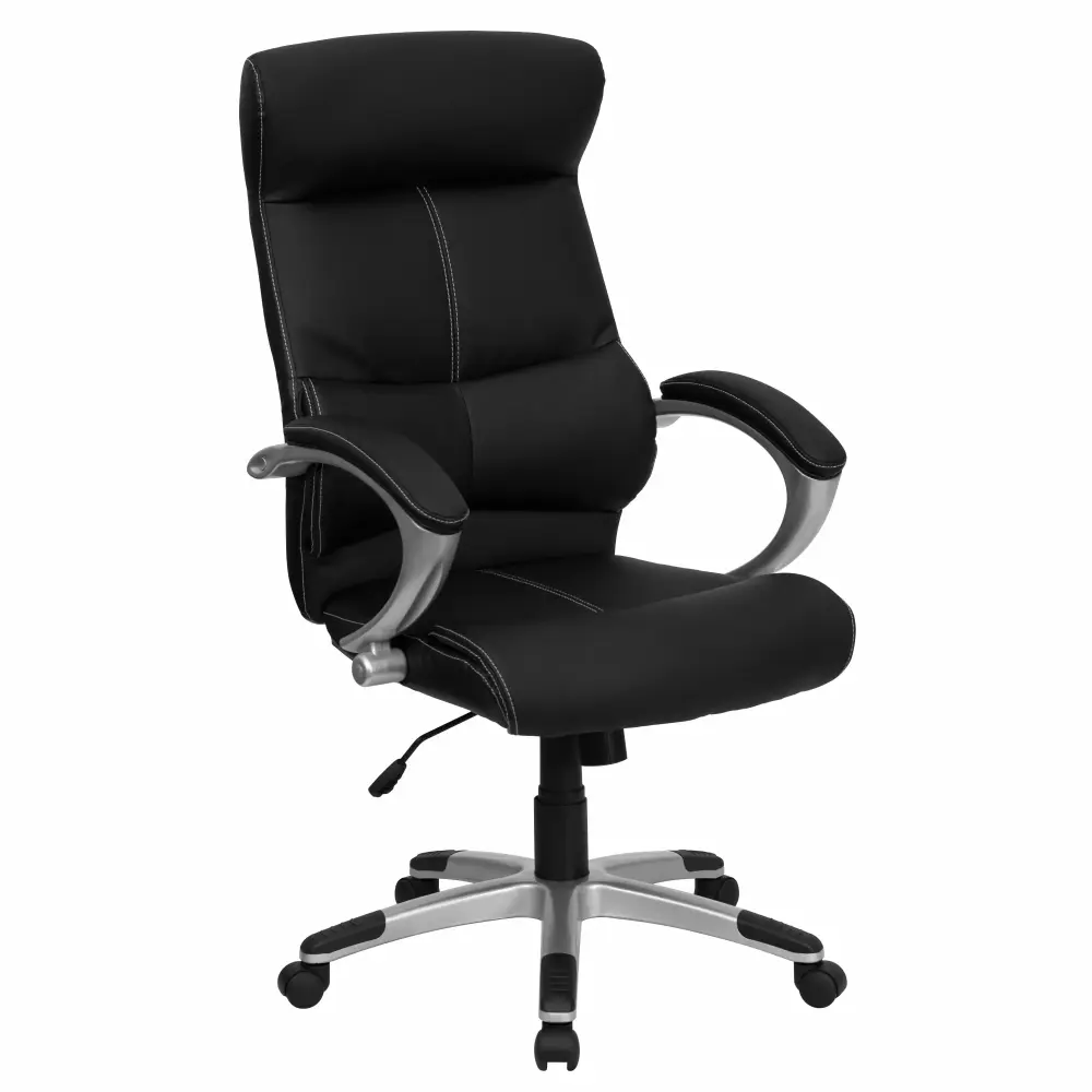A Line Furniture Nidra High Back Black Leather Executive Swivel Adjustable Office Chair