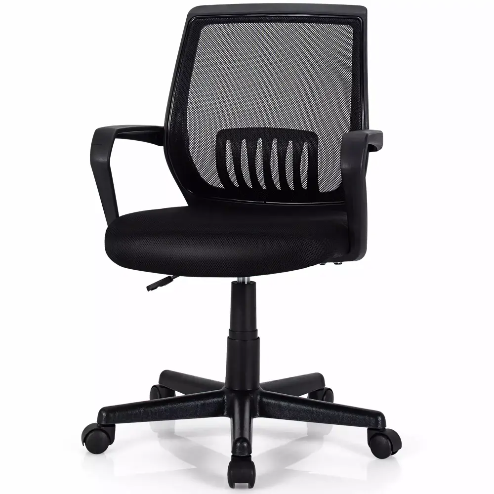 Costway Mid-Back Mesh Office Chair Height Adjustable Executive Chair with Lumbar Support